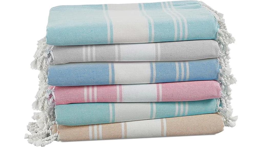 6 pre washed sand free towels