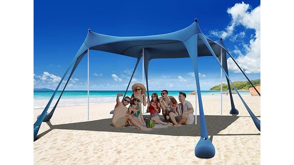 beach camping with shelter