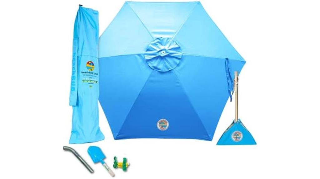 beach umbrella with accessories