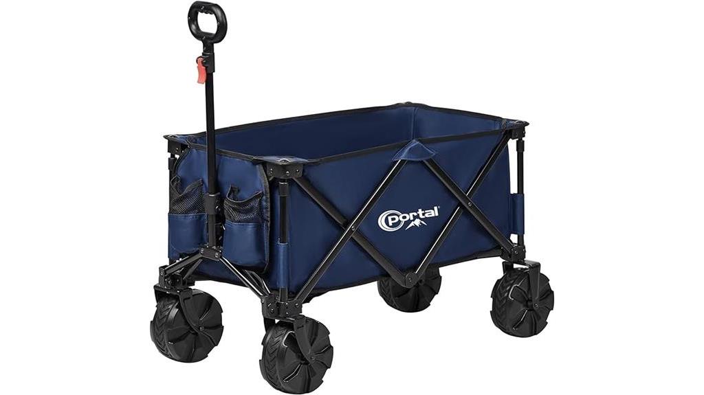 blue folding utility wagon