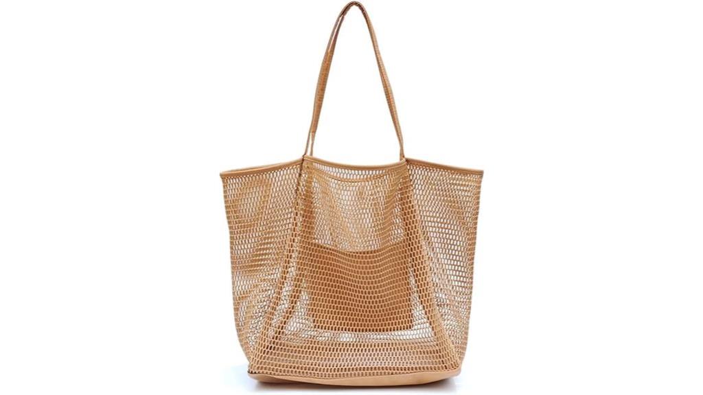 fashionable mesh beach tote