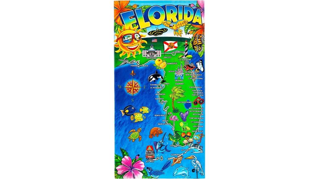 florida beach towel cotton 30x60