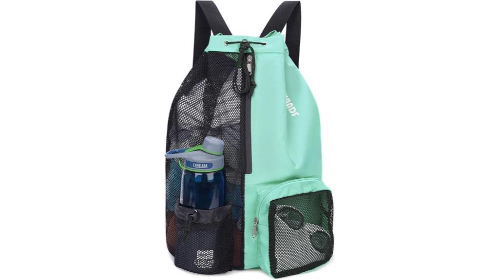 mesh drawstring swim backpack