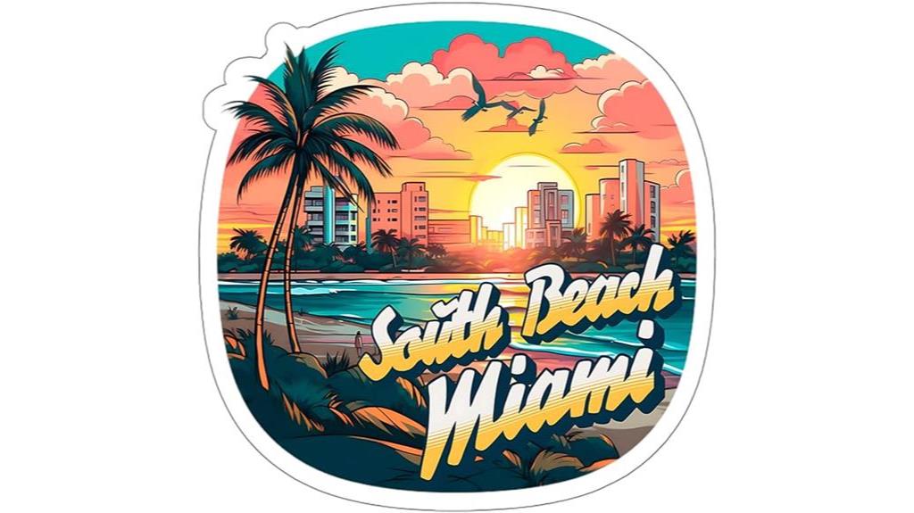 miami themed sticker for souvenirs