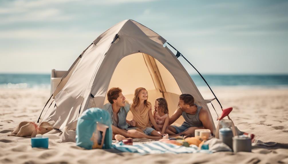 selecting a beach tent