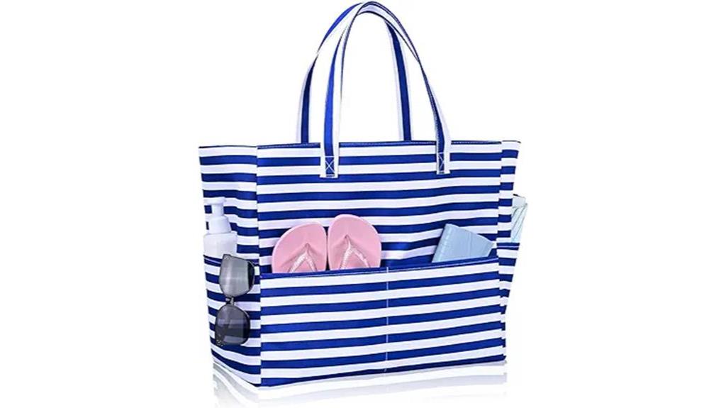 spacious beach tote bag