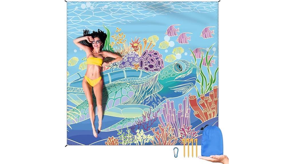 spacious waterproof sandproof beach mat