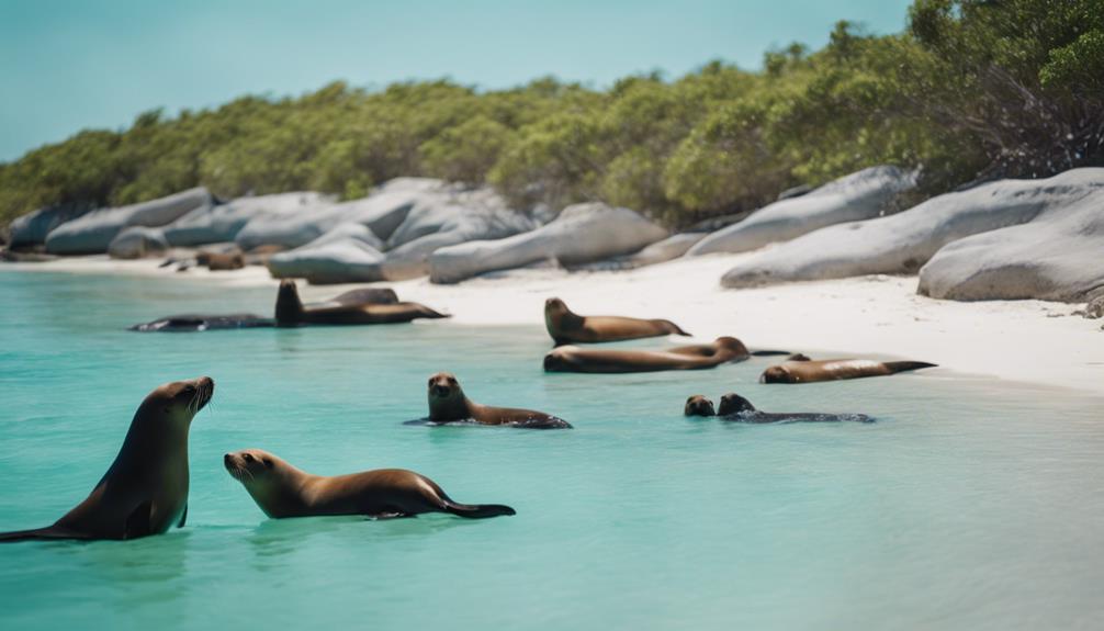 tranquil beach in galapagos