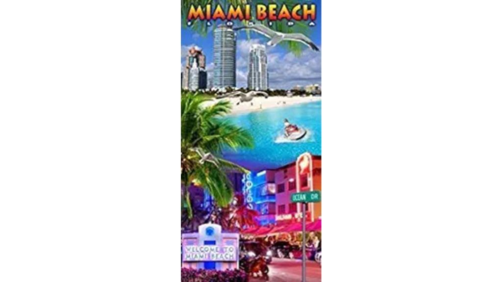 tropical miami beach towel