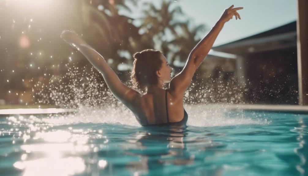 aquatic fitness at poolside