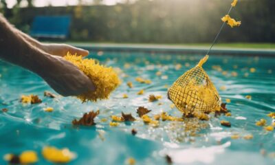 cleaning pool from debris