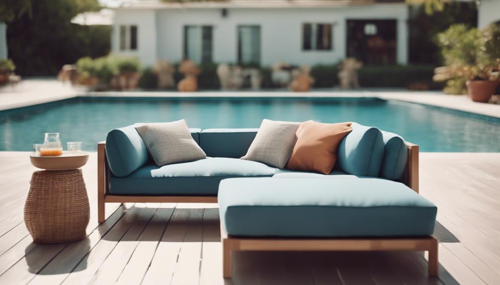 outdoor seating by pool