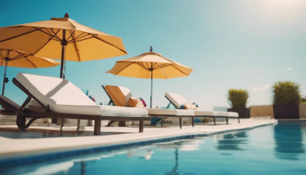 poolside sun shelf seating