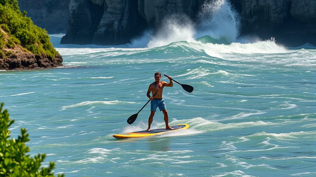 adjust stance for water conditions