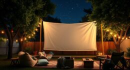 backyard movie night setup