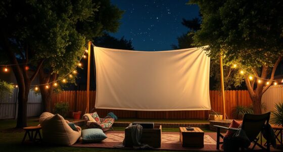 backyard movie night setup