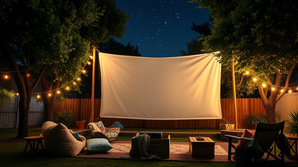 backyard movie night setup
