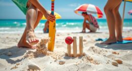 beach cricket rules equipment