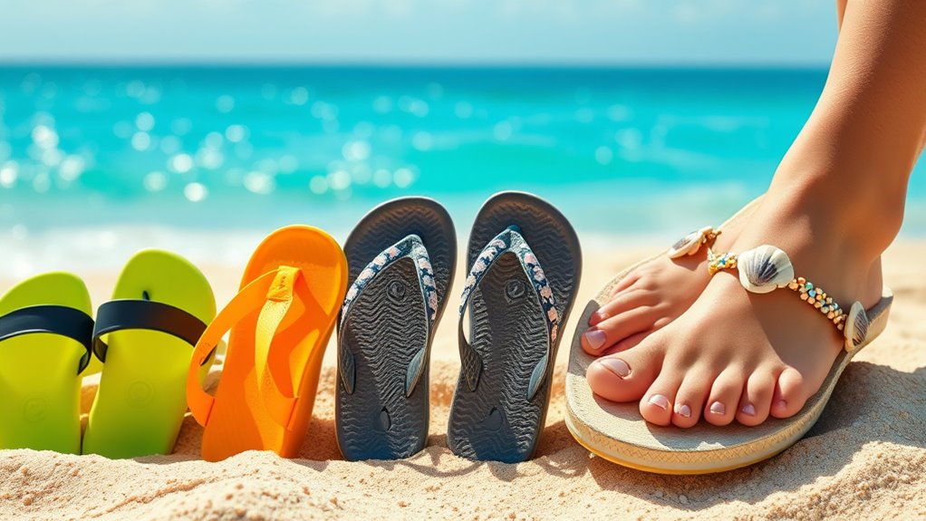 beach footwear options comparison