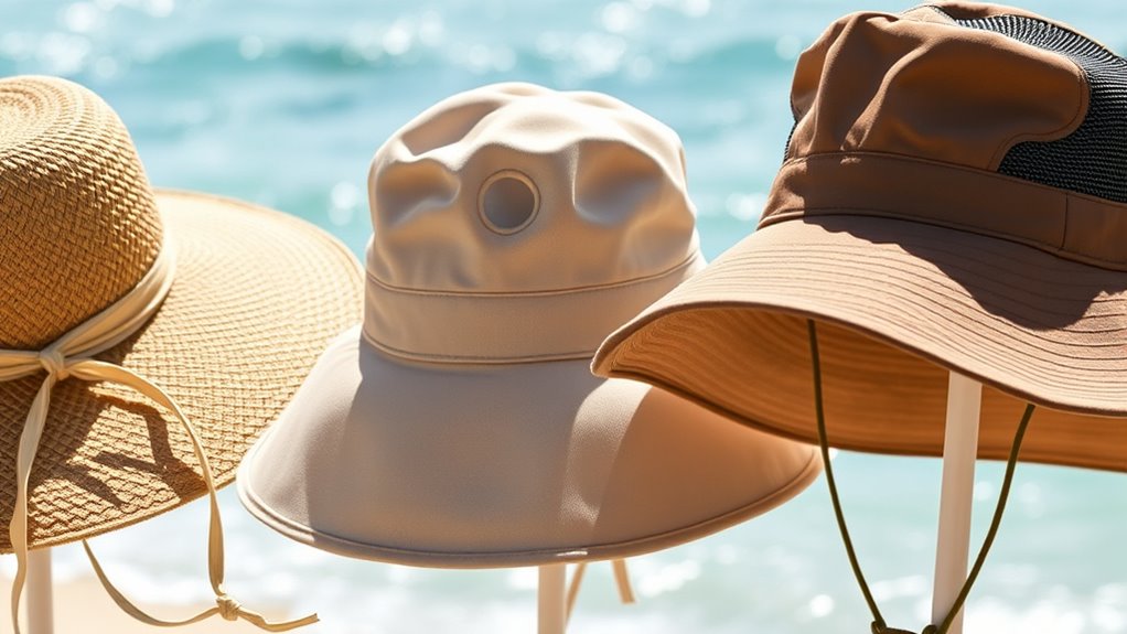beach hat style features