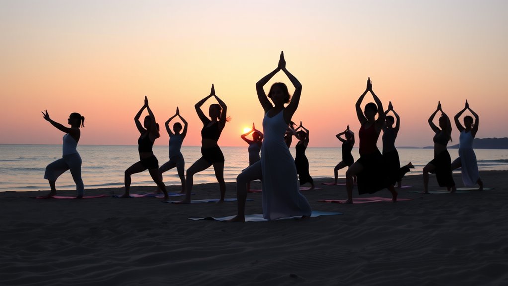 beach sunrise yoga routines
