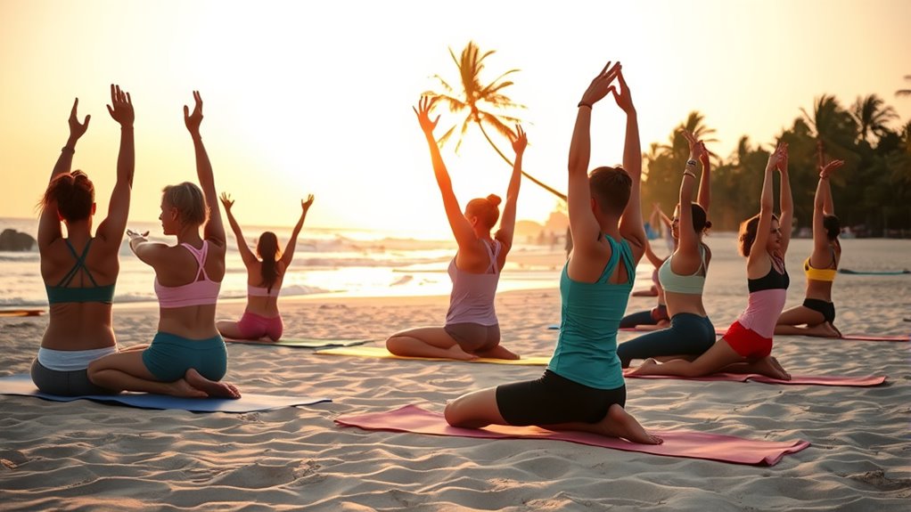 beach workout stretching routines
