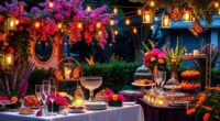 butterfly garden party setup
