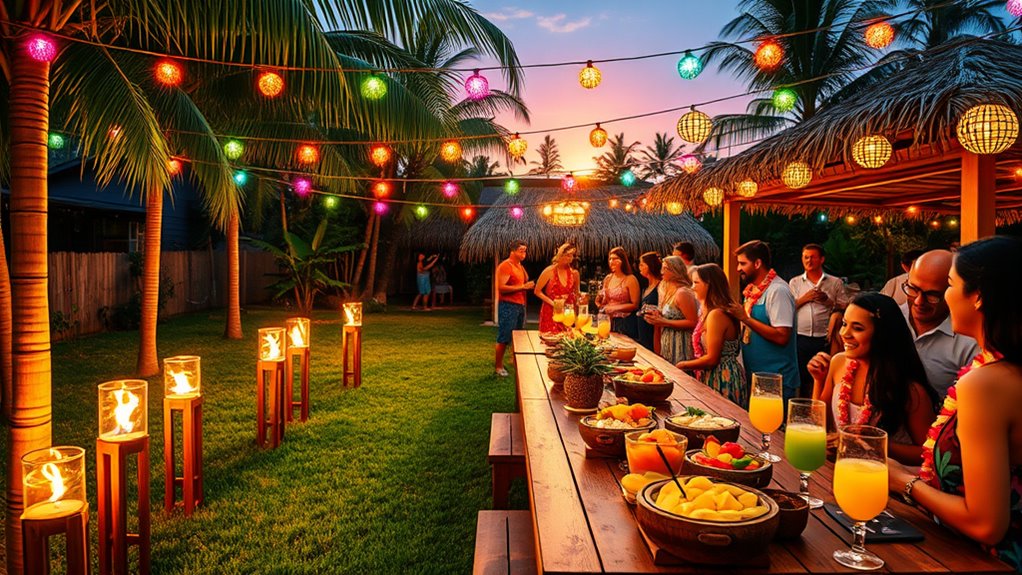 colorful tropical backyard d cor