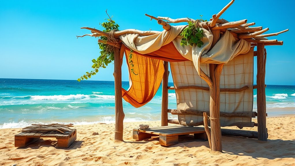 diy natural beach shade