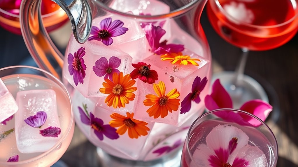 edible flower ice pairing