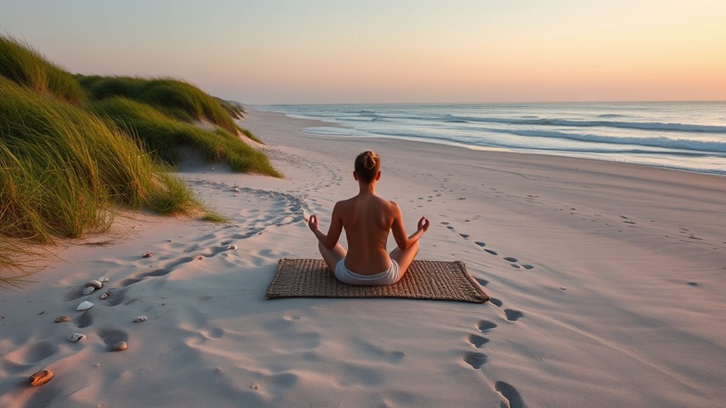 find peaceful beach meditation spot