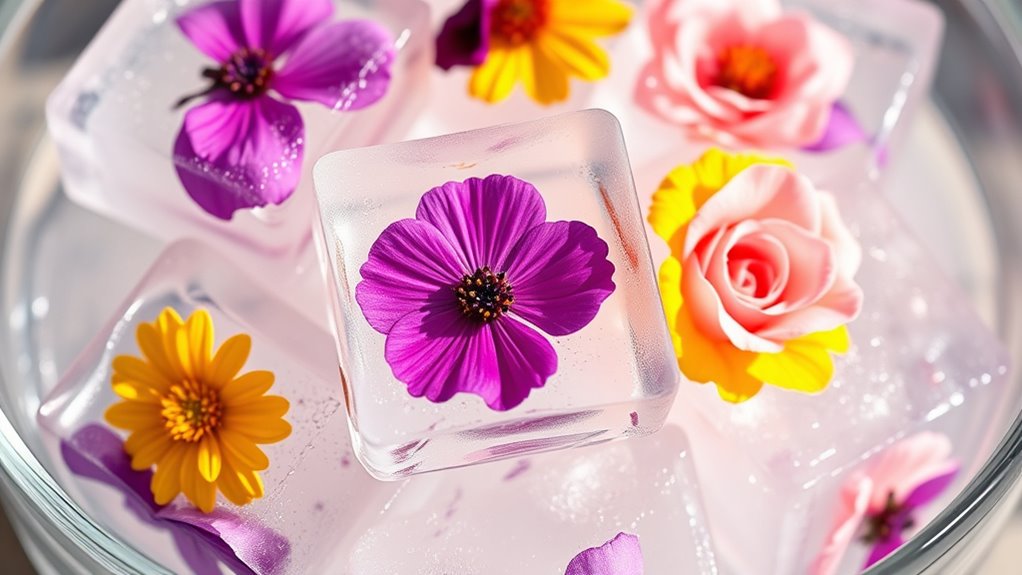 flavorful flower ice cubes