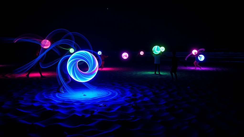 glowing beach paddle game