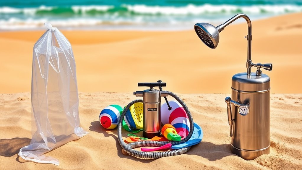 gravity powered beach shower system