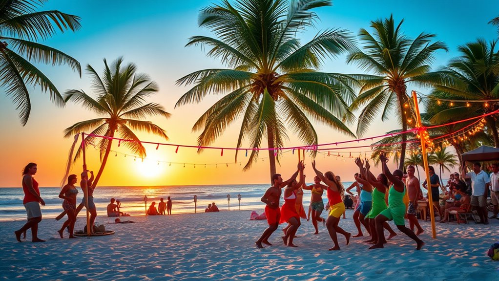 ideal beachside limbo setup