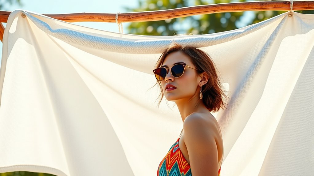 layered towels enhance lighting