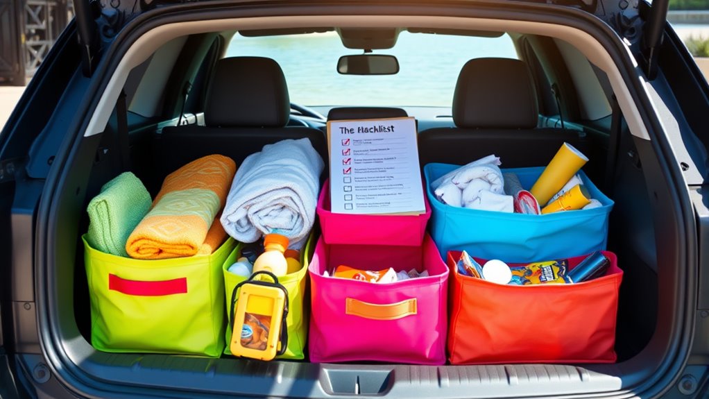 organized beach trip essentials