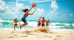 playing disc in wind