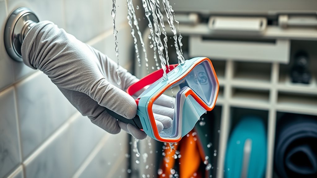 rinse gear thoroughly after diving