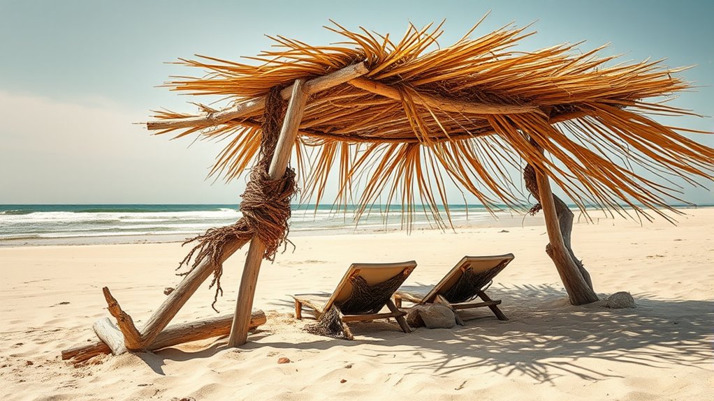 secure natural beach shade