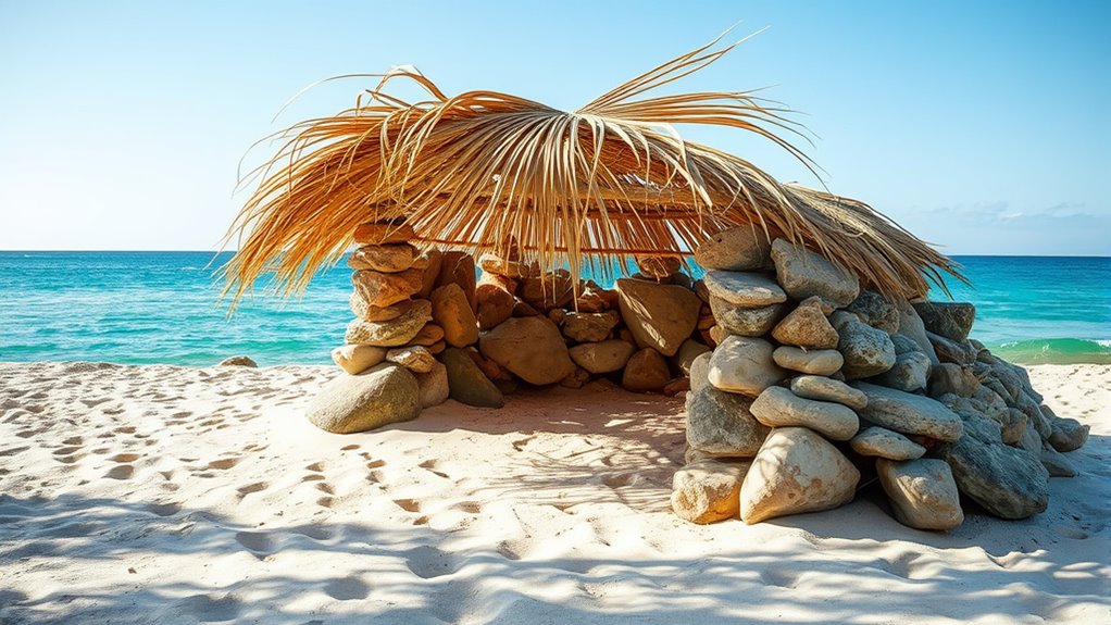secure rocks and sand