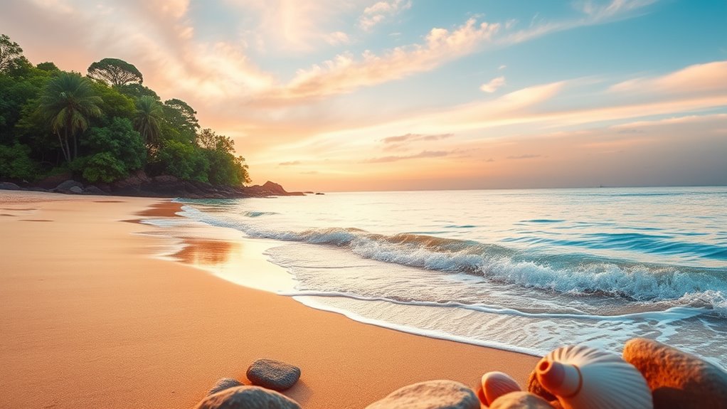 serene shoreline with breeze