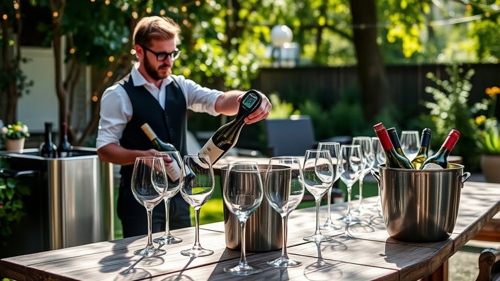 serve wines at proper temperatures