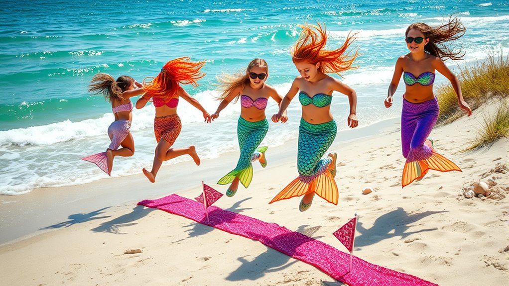 setting up mermaid race course