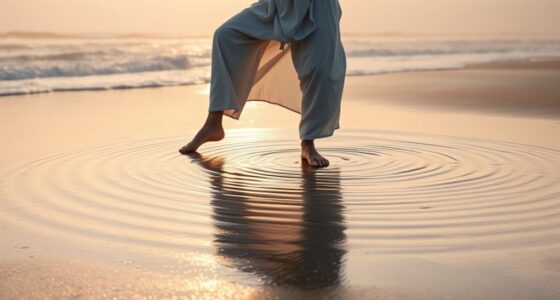 tai chi on wet sand