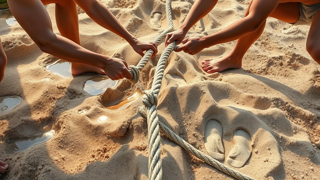 wet sand reduces grip