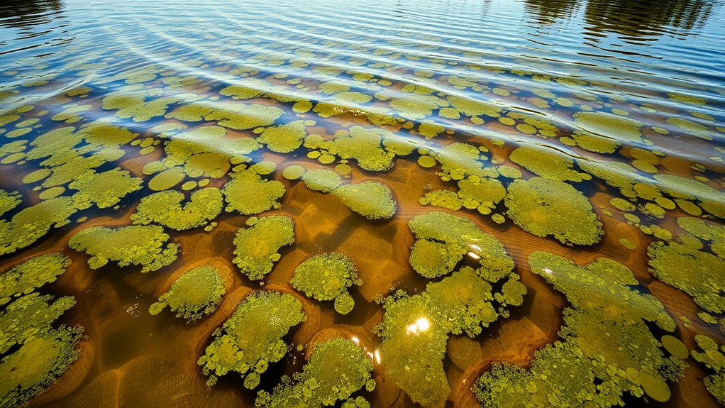 algae blooms affect floating areas