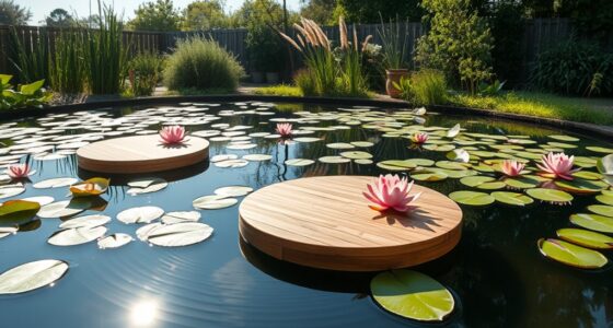 backyard pond meditation platforms