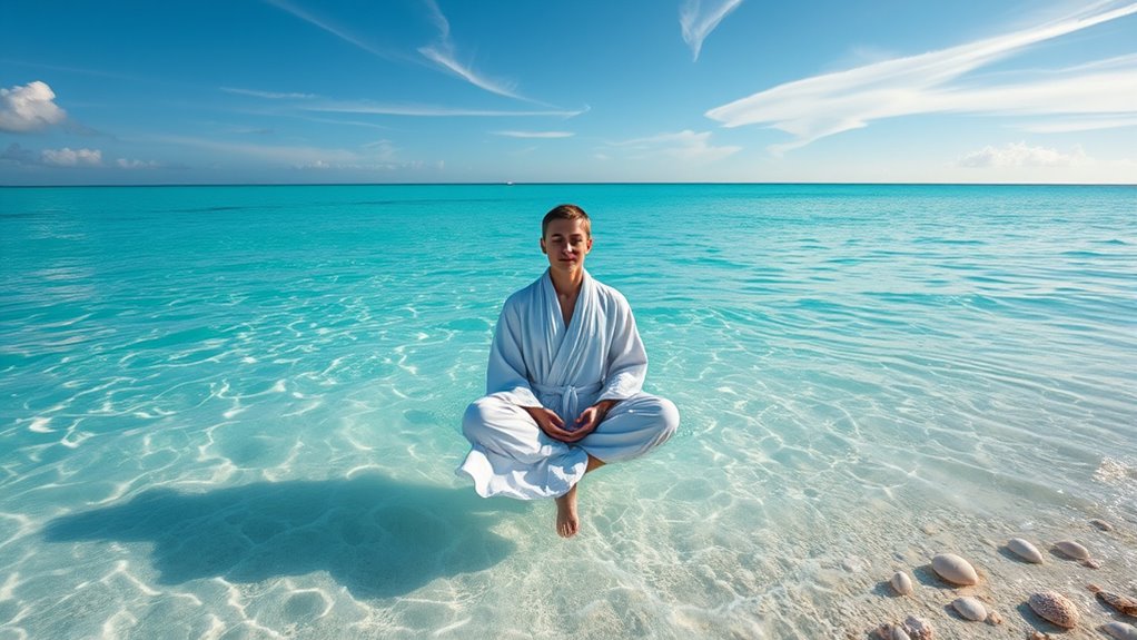 beach floating mindfulness practice