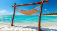beach hammock floating setup